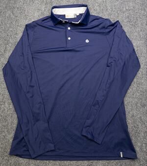 Kjus Blue Long Sleeve Polo Shirt Size 54 / XL